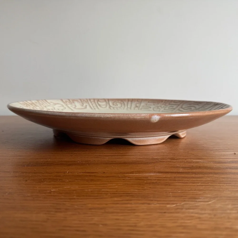 Frankoma Pottery‎ Mayan Aztec 7FC Chop Plate Platter 15 Inch Desert Sand Glaze